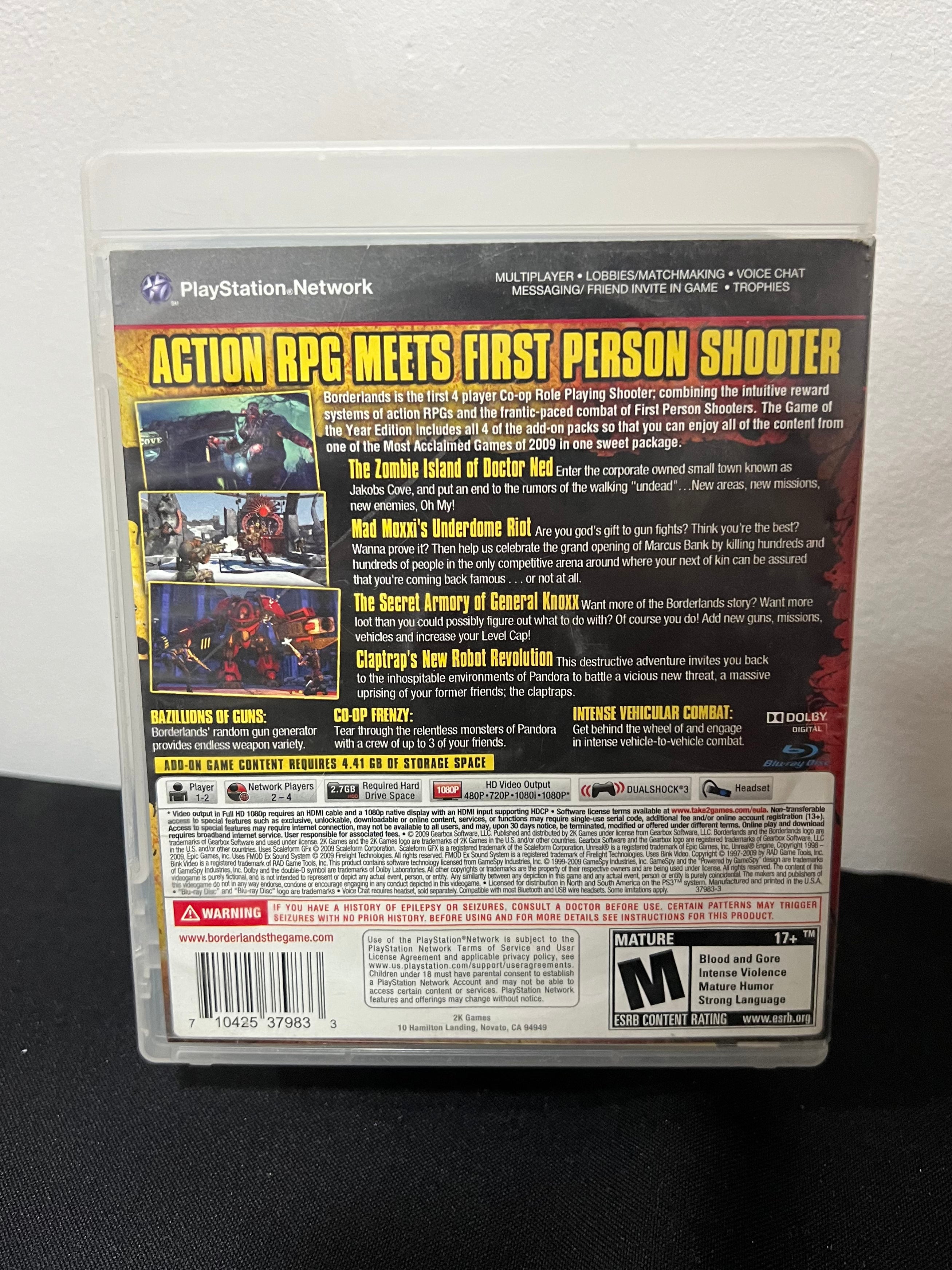 Borderlands GOTY Edition completo con su poster y manual - PS3