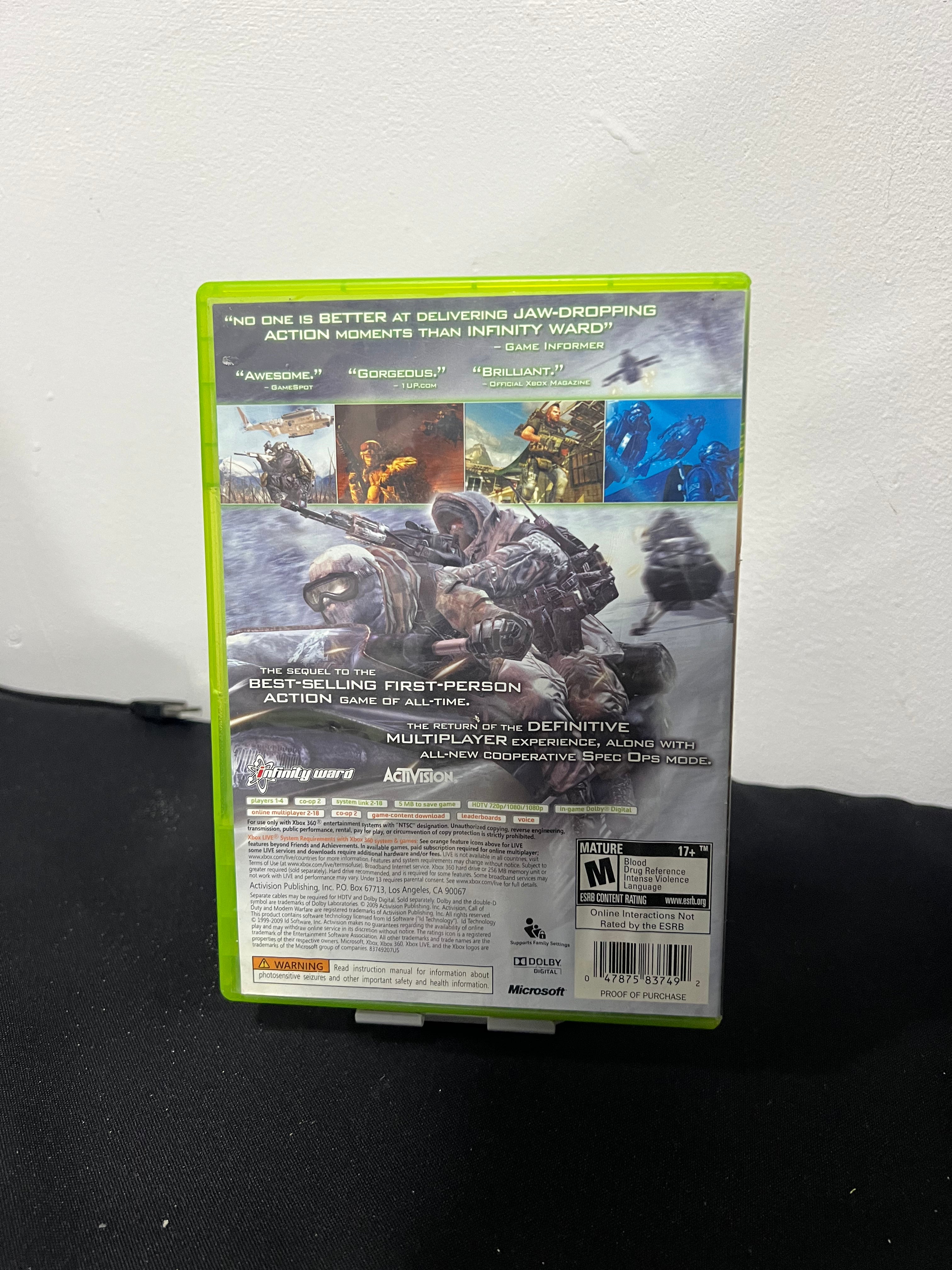Modern Warfare 2 completo incluye su manual (detalle) - Xbox 360