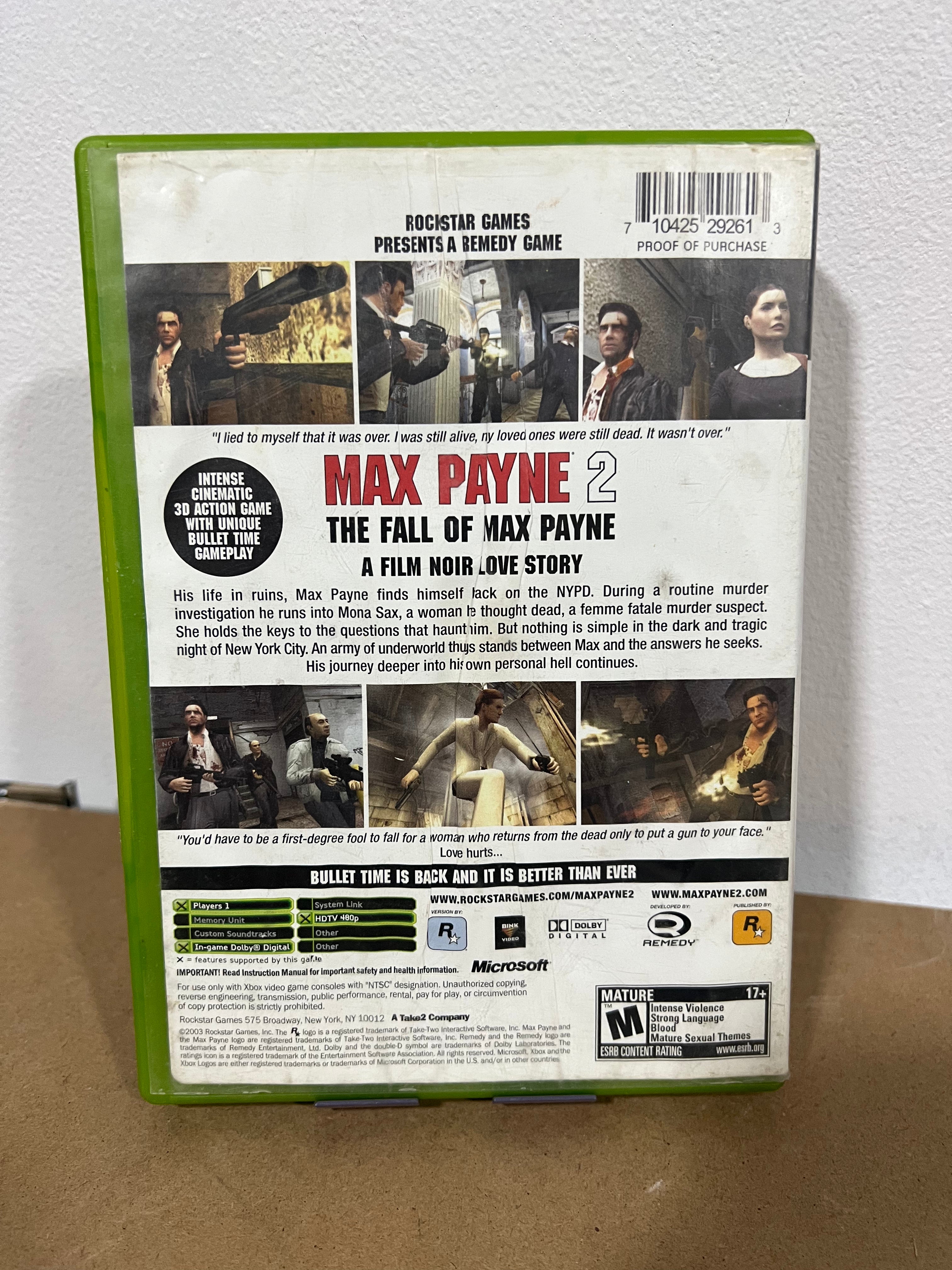 Max Payne 2 The Fall Of Max Payne - Xbox completo listo para jugar (baja)